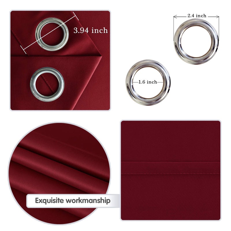 DWCN Christmas Privacy Room Divider Blackout Curtain - Thermal Curtains for Patio Door, Living Room, Bedroom Partition and Shared Office Space, 1 Grommet Curtain Panel, 8.3ft Wide x 7ft Tall, Burgundy - Image 5